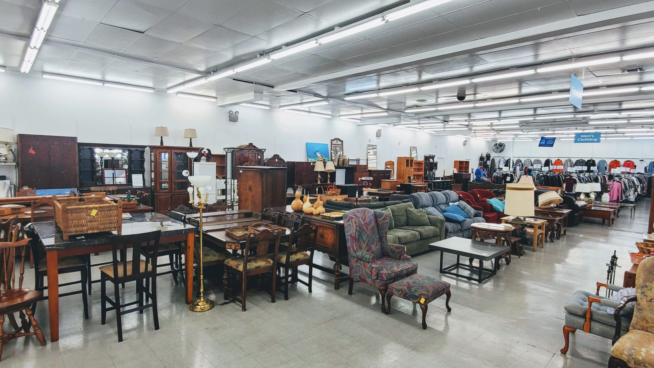 Large selection of furniture at Long Beach Beacon House Thrift Shop
